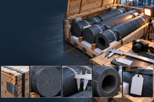 Graphite electrode receiving inspection for damage dimensions and joints
