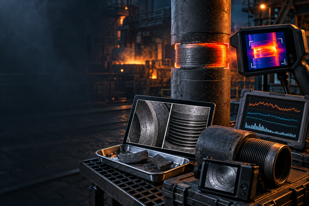 Graphite electrode joint overheating and loosening evidence collection